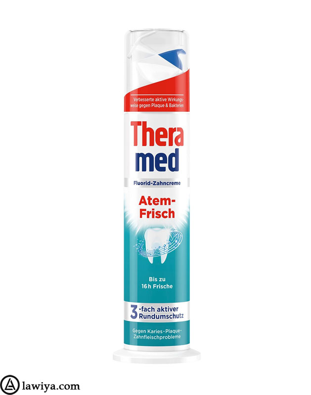 خمیر دندان پمپی ترامد اصل آلمان مدل Theramed Atem Frisch