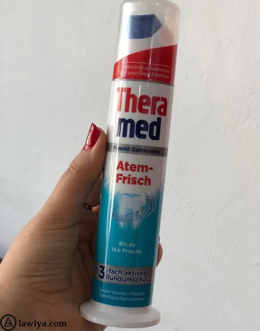 خمیر دندان پمپی ترامد اصل آلمان مدل Theramed Atem Frisch