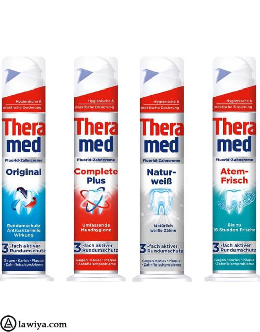 خمیر دندان پمپی ترامد اصل آلمان مدل Theramed Atem Frisch