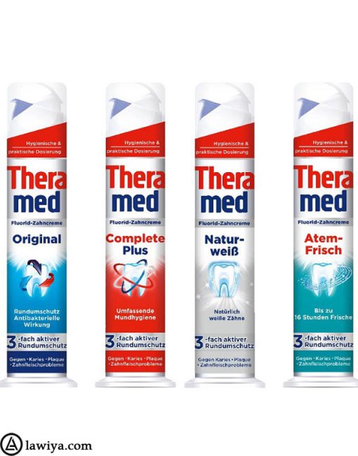 خمیر دندان پمپی ترامد اصل آلمان مدل Theramed Atem Frisch