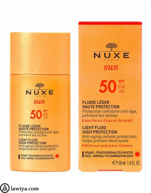 ضد آفتاب فلویید های پروتیکشن اس پی اف 50 نوکس Light Fluid High Protection SPF50, NUXE Sun حجم 50 میلی لیتر2