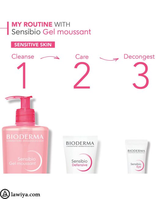 ژل فوم سنسبیو بایودرما برای پوست های حساس و خشک اصل فرانسه Bioderma sensibio gel moussant cleansing foam حجم 500 میل9