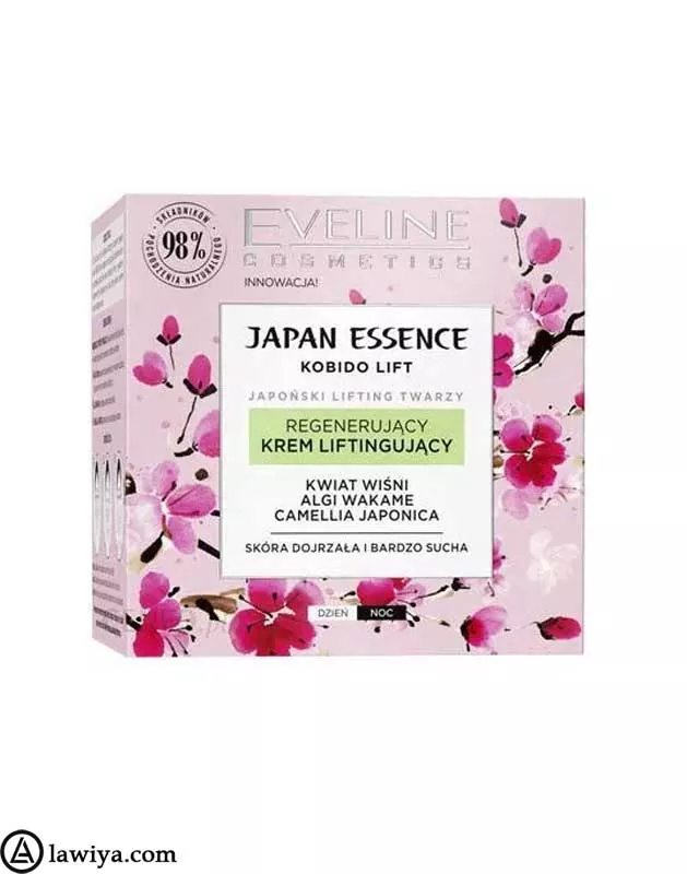 کرم لیفتینگ و احیا کننده شکوفه های گیلاس اولاین اصل فرانسه_EVELINE Japan essence regenerating and lifting cream