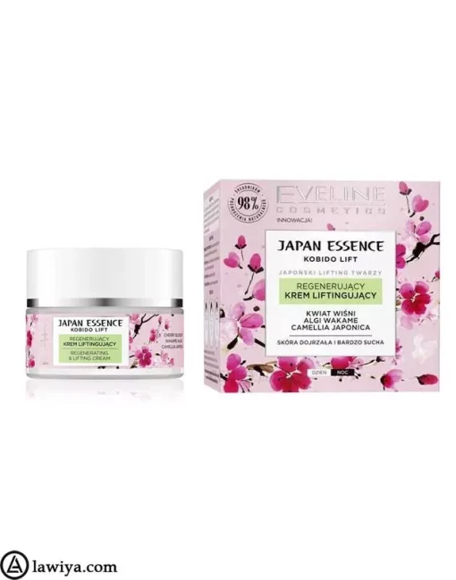 کرم لیفتینگ و احیا کننده شکوفه های گیلاس اولاین اصل فرانسه_EVELINE Japan essence regenerating and lifting cream3