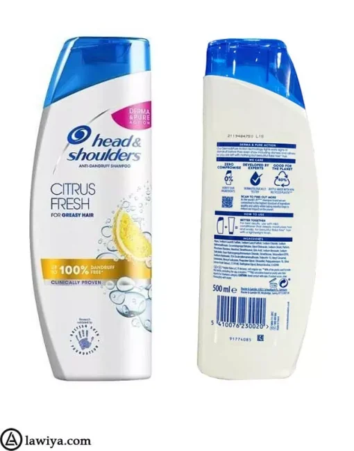 شامپو ضد شوره موهای چرب لیمویی هد اند شولدرز اصل فرانسه head and shoulders مدل Citrus Fresh5