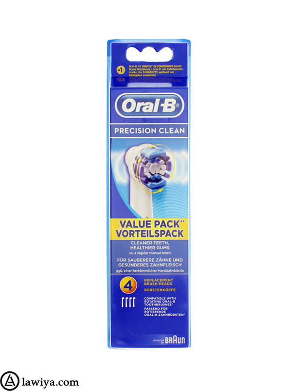 یدک مسواک برقی اورال بی اصل آلمان مدل Oral-B Precision clean بسته 4 عددی - Oral B Precision Replacement Heads 4 pack