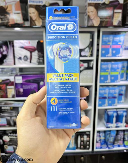 یدک مسواک برقی اورال-بی مدل Precision clean بسته 4 عددی اصل المان - Oral B Precision Replacement Heads 4 pack