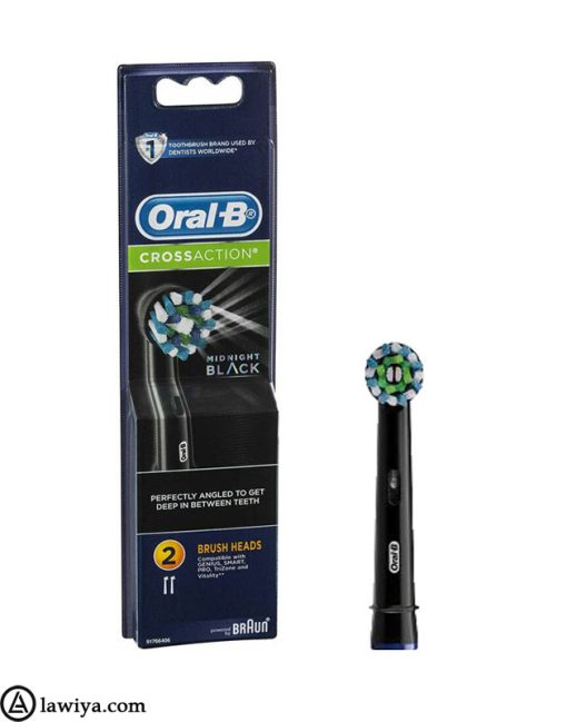 یدک مسواک برقی اورال بی مدل کراس اکشن نسخه مشکی اصل آلمان بسته 2 عددی - Oral B cross action black edition Heads brush pack of 2