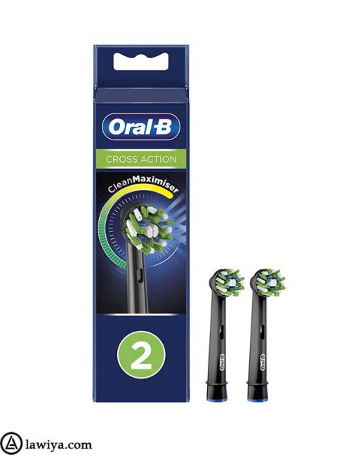 یدک مسواک برقی اورال بی مدل کراس اکشن نسخه مشکی اصل آلمان بسته 2 عددی - Oral B cross action black edition Heads brush pack of 2