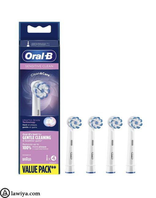 یدک مسواک برقی اورال بی اصل آلمان مدل sensitive clean بسته 4 عددی - Oral B sensitive clean Heads brush pack of 4