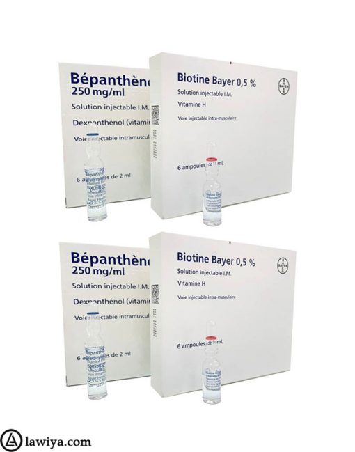 آمپول بیوتین بپانتن بایر اصل فرانسه پک دو عددی - Ampoules of biotin and bepanthen bayer2