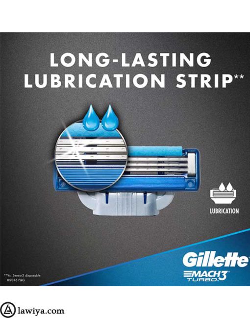 یدک ژیلت مدل مَچ تری توربو اصل بسته 4 عددی-Gillette Mach3 Turbo cartridge4-lawia-5