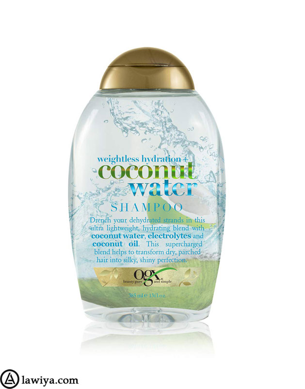 شامپو آبرسان آب نارگیل (کوکونات واتر) او جی ایکس OGX اصل-OGX Weightless Hydration + Coconut Water Shampoo-lawia- 1