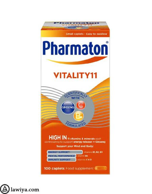 قرص فارماتون ویتالیتی 11 اصل انگلیس با جینسینگ 100 عددی Pharmaton Vitality11 with Ginseng