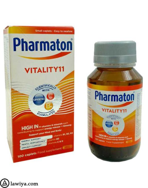 قرص فارماتون ویتالیتی 11 اصل انگلیس با جینسینگ 100 عددی Pharmaton Vitality11 with Ginseng2