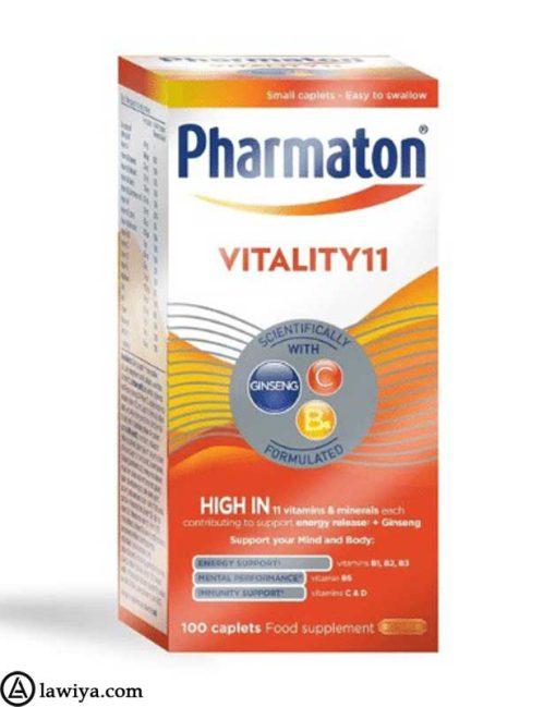 قرص فارماتون ویتالیتی 11 اصل انگلیس با جینسینگ 100 عددی Pharmaton Vitality11 with Ginseng3