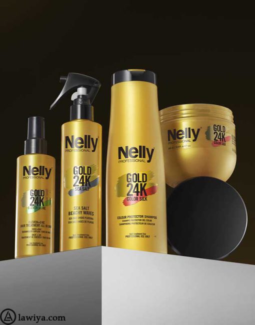 شامپو مو های رنگ شده 24k گلد نلی - nelly professional gold 24k color silk colour protector shampoo