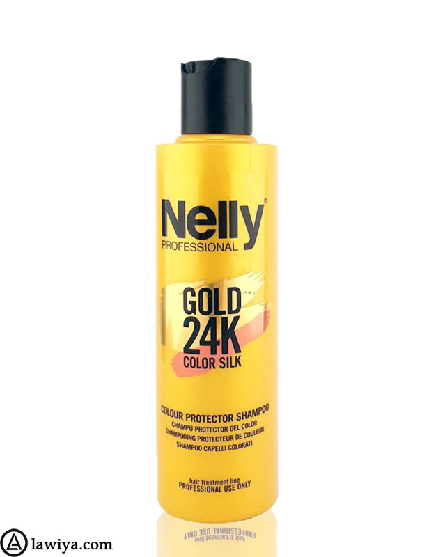 شامپو مو های رنگ شده 24k گلد نلی - nelly professional gold 24k color silk colour protector shampoo