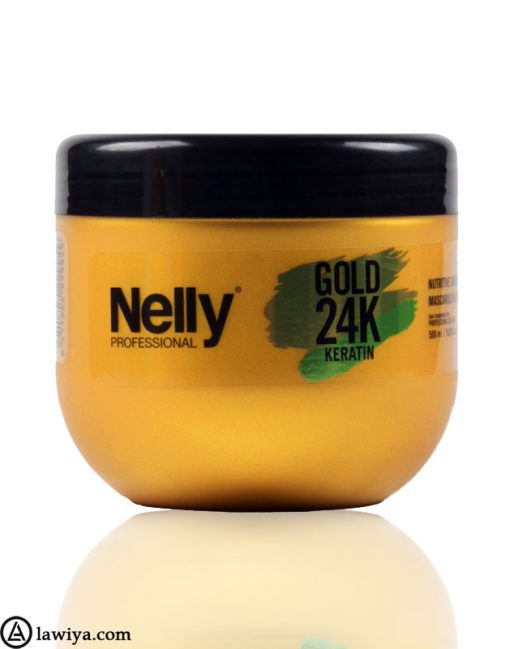 ماسک مو ترمیم کننده کراتینه نلی مدل مدل 24 کی اصل اسپانیا - nelly professional gold 24k keratin hair mask