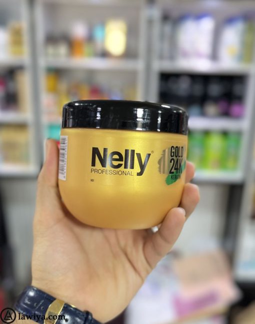 ماسک مو نلی ترمیم کننده کراتینه مدل مدل 24 کی اصل اسپانیا - nelly professional gold 24k keratin hair mask