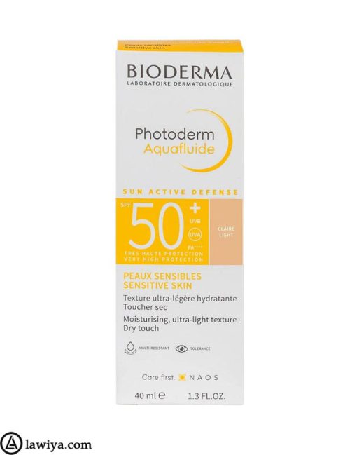 کرم ضد آفتاب آکوافلوید بایودرما فوتودرم SPF+50 رنگ روشن اصل فرانسه - Bioderma Photoderm Aquafluide Sunscreen SPF 50+ Claire - Sun Active Defense 40ml