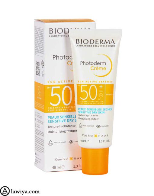 کرم ضد آفتاب و مرطوب کننده بایودرما فوتودرم SPF 50 رنگ روشن مناسب پوست حساس و خشک اصل فرانسه - Bioderma Photoderm Creme SPF 50+ Sunscreen Cream Normal To Dry Sensitive Skin claire light 40ml