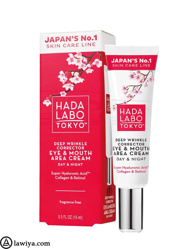 کرم ضد چروک دور چشم و لب هادا لابو توکیو اصل ژاپن 15 میل - hada labo tokyo - deep wrinkle corrector eye & mouth area cream - day & night 15 ml