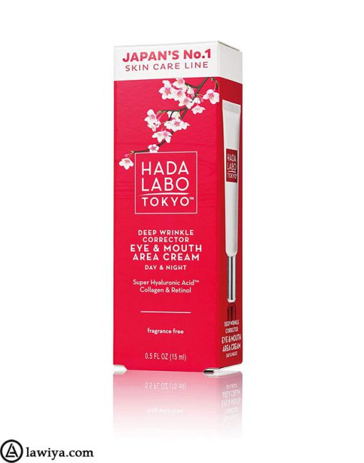 کرم ضد چروک دور چشم و لب هادا لابو توکیو اصل ژاپن 15 میل - hada labo tokyo - deep wrinkle corrector eye & mouth area cream - day & night 15 ml