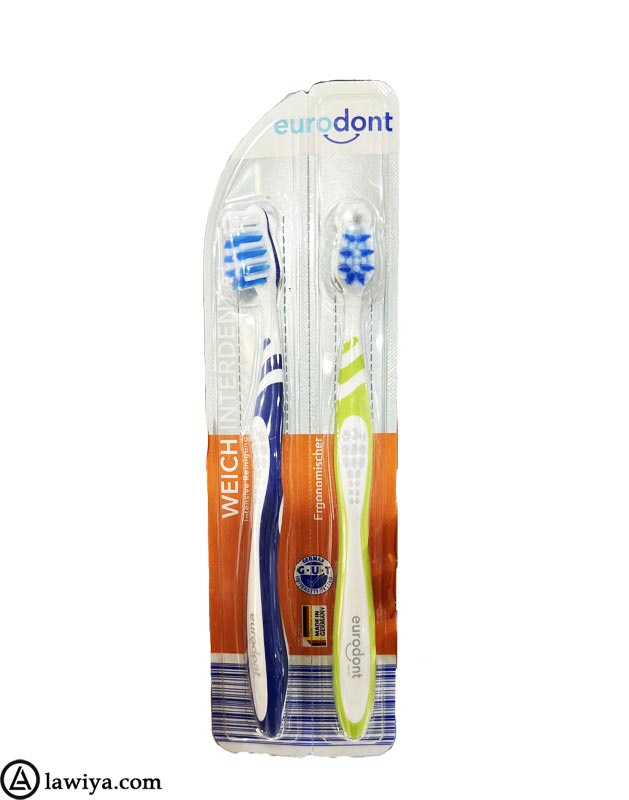 مسواک یورودونت سری بین دندانی بسته دو عددی اصل آلمان - Toothbrush eurodont weich interdental