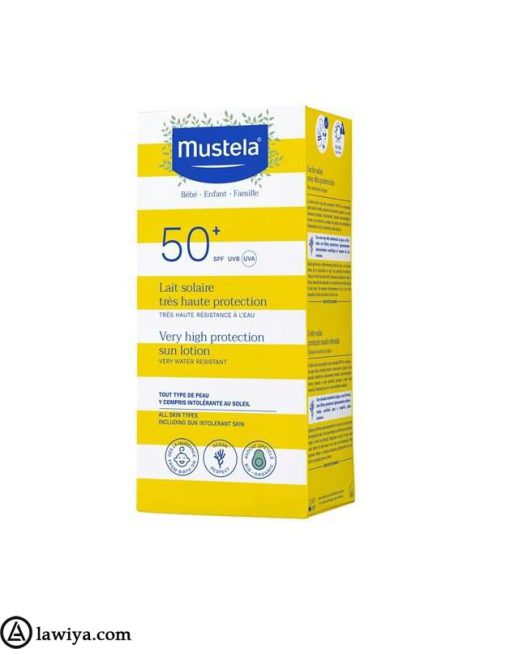 لوسیون ضد آفتاب موستلا +SPF 50 مناسب کودک اصل فرانسه 100 میل - mustela very high protection sun lotion spf 50+ 100 ml