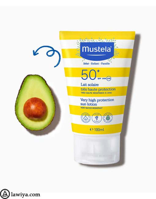 لوسیون ضد آفتاب موستلا +SPF 50 مناسب کودک اصل فرانسه 100 میل - mustela very high protection sun lotion spf 50+ 100 ml