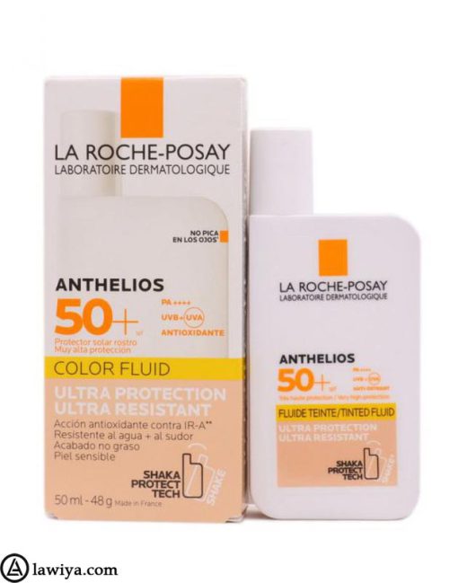 کرم ضد آفتاب لاروش پوزای رنگی مدل Anthelios SPF 50 اصل فرانسه 50 میل - LA ROCHE POSAY ANTHELIOS UVMUNE 400 INVISIBLE TINTED FLUID SPF50+ SUN CREAM 50ML