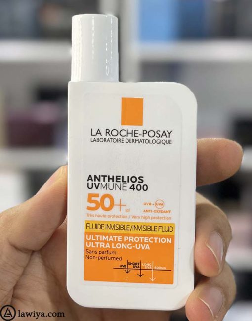 ضد آفتاب بی رنگ لاروش پوزای SPF50 مدل Anthelios اصل فرانسه 50 میل - LA ROCHE POSAY ANTHELIOS UVMUNE 400 INVISIBLE FLUID SPF50+ SUN CREAM 50ML