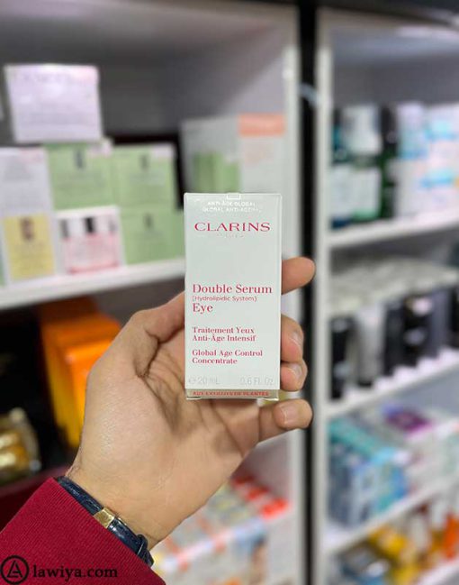 سرم دور چشم دوبل دور چشم کلارینس سفت کننده و آبرسان ضد پیری|Clarins firming and hydrating anti-aging double eye serum