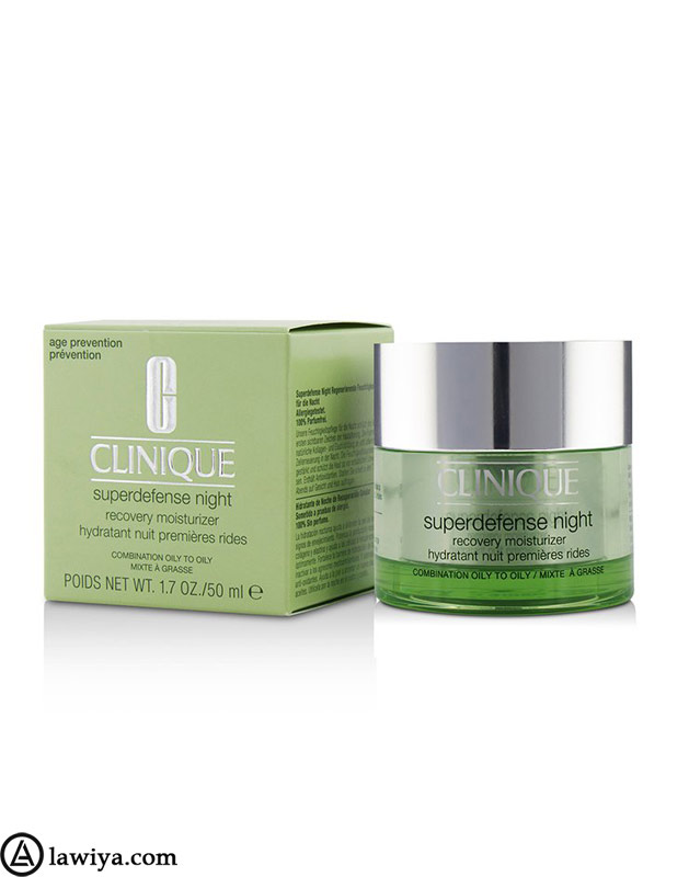 کرم شب جوانساز و آبرسان کلینیک اصل آمریکا 50 میل - clinique superdefense night recovery moisturizer 50ml