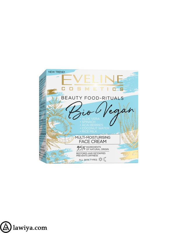 کرم چند منظوره آبرسان و ضدچروک بایو وگان اولاین اصل فرانسه | eveline beauty food rituals bio vegan