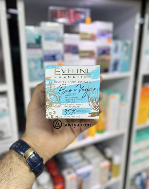 کرم چند منظوره آبرسان و ضدچروک بایو وگان اولاین اصل فرانسه | eveline beauty food rituals bio vegan