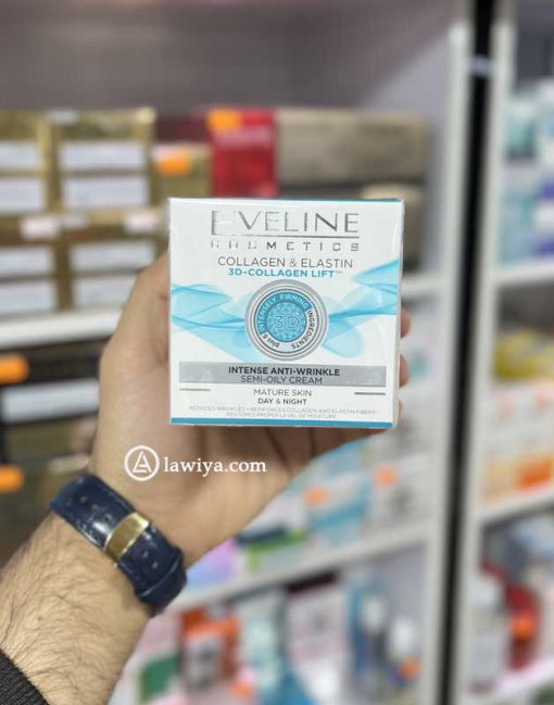 کرم روز و شب ضدچروک قوی کلاژن و الاستین اولاین اصل فرانسه | eveline collagen and elastin