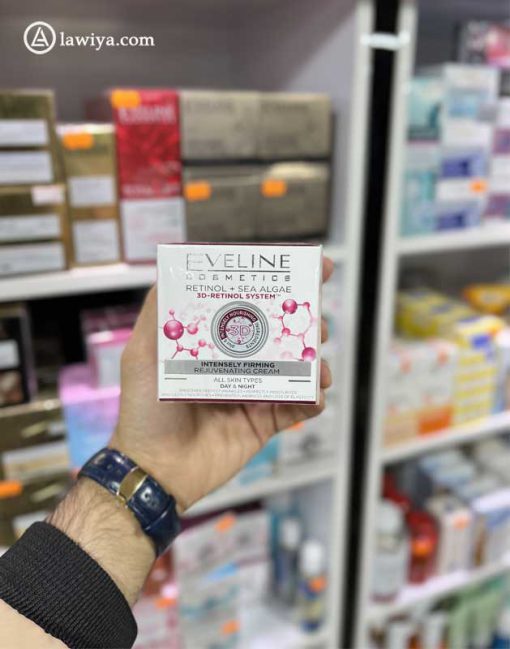 کرم روز و شب ضدچروک رتینول و جلبک دریایی اولاین اصل فرانسه | eveline retinol sea algae