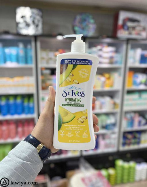 لوسیون بدن صاف کننده ویتامین E و آووکادو سینت ایوز اصل آمریکا | St. Ives Hydrating Vitamin E and Avocado Body Lotion