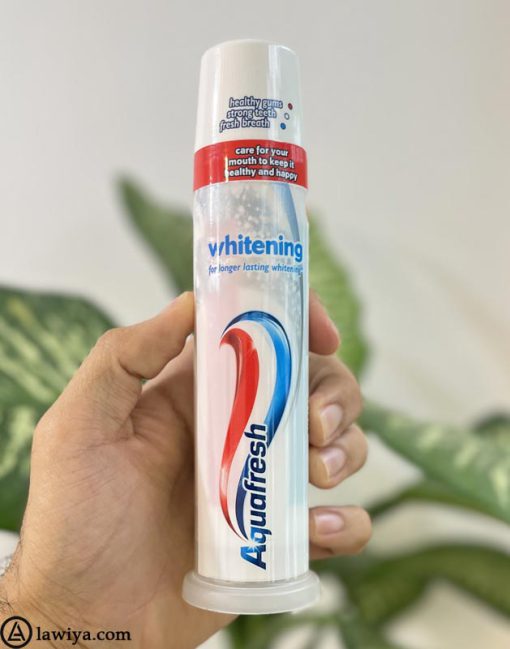 خمیر دندان پمپی سفید کننده آکوا فرش اصل انگلیس 100میل - Aquafresh Whitening Toothpaste Pump 100ml