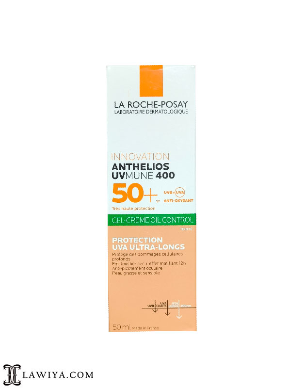 کرم ضد آفتاب رنگی مخصوص پوست چرب و مستعد جوش لاروش پوزای اصل فرانسه 50 میل|La Roche Posay Anthelios XL Anti Shine Dry Touch Gel Cream Face Tinted SPF50+ 50m