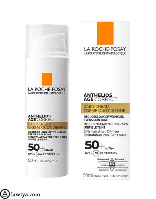 کرم ضد پیری لاروش پوزای کرم ضد پیری آنتلیوس ایج کارکت اصل فرانسه la roche-posay anthelios age correct spf 50 50 ml