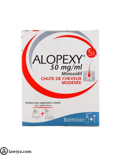 محلول ماینوکسیدیل 5 درصد خارجی آلوپکسی پیر فابره اصل فرانسه - Alopexy 5% Minoxidil Solution spray 3x60ML