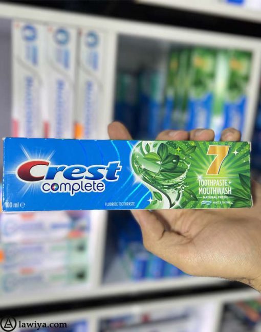 خمیر دندان کرست هفت نعناع و آویشن 100 میل اصل آلمان - Crest Complete 7 Toothpaste Herbal Mouthwash