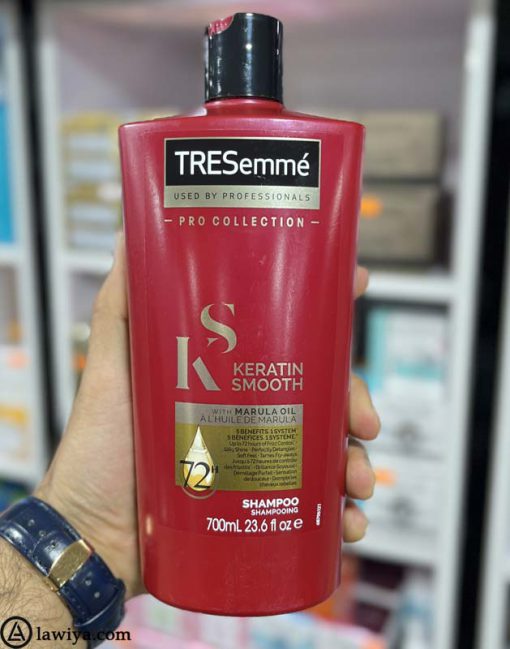 شامپو کراتین ترزمه حاوی روغن مارولا 700 میل اصل هلند - Tresemme Keratin Smooth Shampoo with Marula Oil 700 ml