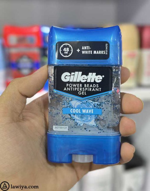 ژل شفاف ضد تعریق ژیلت مدل cool wave اصل آلمان مدل gillette power beads antiperspirant gel-75ml