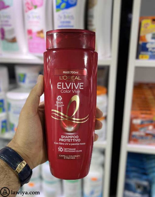 شامپو ضدریزش وتقویت کننده لورآل700میل اصل فرانسه - l'oreal paris elvive color vive shampoo protettivo