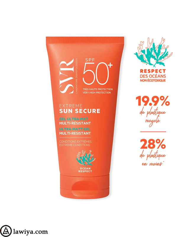 ژل ضد آفتاب اس وی آر مدل ضد آب فوق مات spf 50 اصل فرانسه - svr sun secure extreme ultra-matt gel spf50+ 50ml