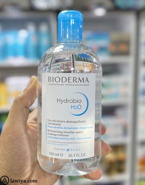 محلول پاک کننده آرایش بایودرما اصل فرانسه - Bioderma Hydrabio H2O Solution Micellaire 500ml